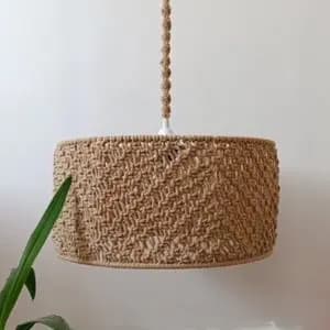 لوستر مکرومه بافی مدل حصیری