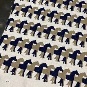 کتان کریستال سوزندوزی طرح اسب