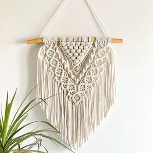 دیوارکوب اویز فندقی مکرومه