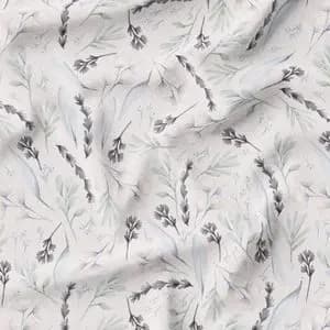 پارچه مخمل پورشه طرح گل و برگ کد 5012421