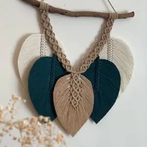 دیوار کوب مکرومه بافی مدل برگ