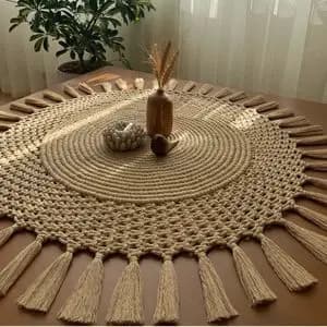 رومیزی رانر مکرومه بافی مدل گرد