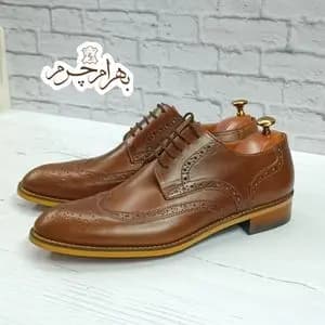 کفش مردانه مجلسی چرم طبیعی مدل ویلسون قهوه ای
