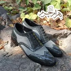 کفش مردانه مجلسی چرم طبیعی مدل نیلسون ورنی ایتالیایی و اشبالت