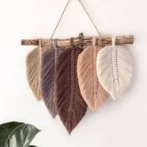 دیوارکوب برگ مکرومه بافی دکوراتیو طرح هاله