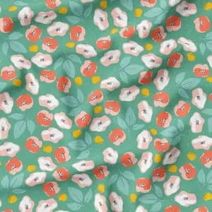 پارچه مخمل پورشه طرح گل و برگ کد 5012577