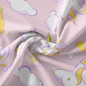 پارچه ملحفه مدل مخمل نوزادی طرح یونیکورن 5011382