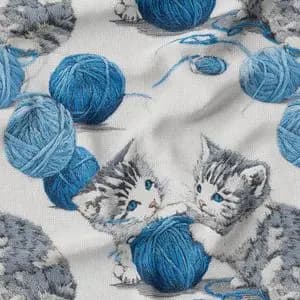 پارچه مخمل روبالشی پارچه باما طرح سه بعدی گربه کیوت کد 5013922