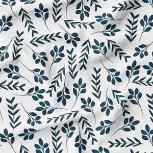 پارچه مخمل پورشه طرح گل و برگ کد 5012497