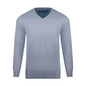 پلیور بافت مردانه رنگ طوسی تیره مدل یقه هفت کد 6133