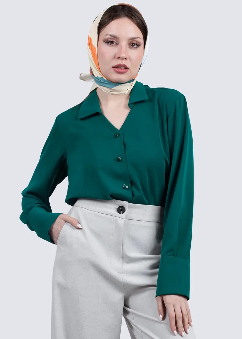 شومیز یقهV زنانه