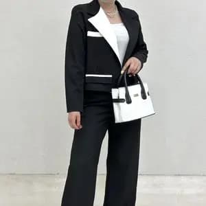 ست دوتیکه کت و شلوار یقه بانک