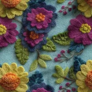 پارچه مخمل کوسن مبل پارچه باما طرح سه بعدی گل فانتزی کد 5014068