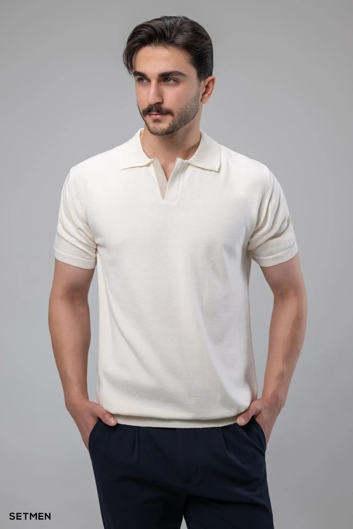 تیشرت یقه هفت بافت اولد مانی