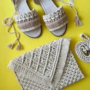 ست کیف صندل زنانه مکروومه تابستانه