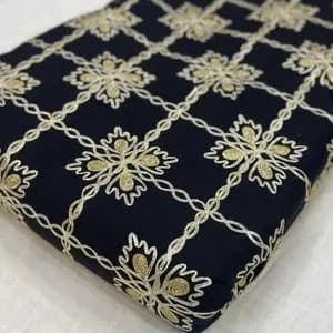 پارچه وال نوار دوزی هندی مشکی طلایی