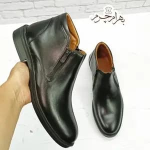 نیم بوت مردانه اسپرت چرم طبیعی مشکی مدل یورک