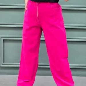 شلوار بگ کتان زنانه کد رنگ صورتی