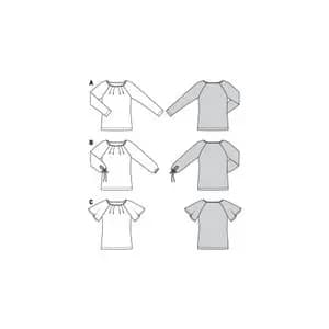 الگوی خیاطی بلوز و تیشرت زنانه بوردا استایل کد 6329 سایز 34 تا 44 متد مولر