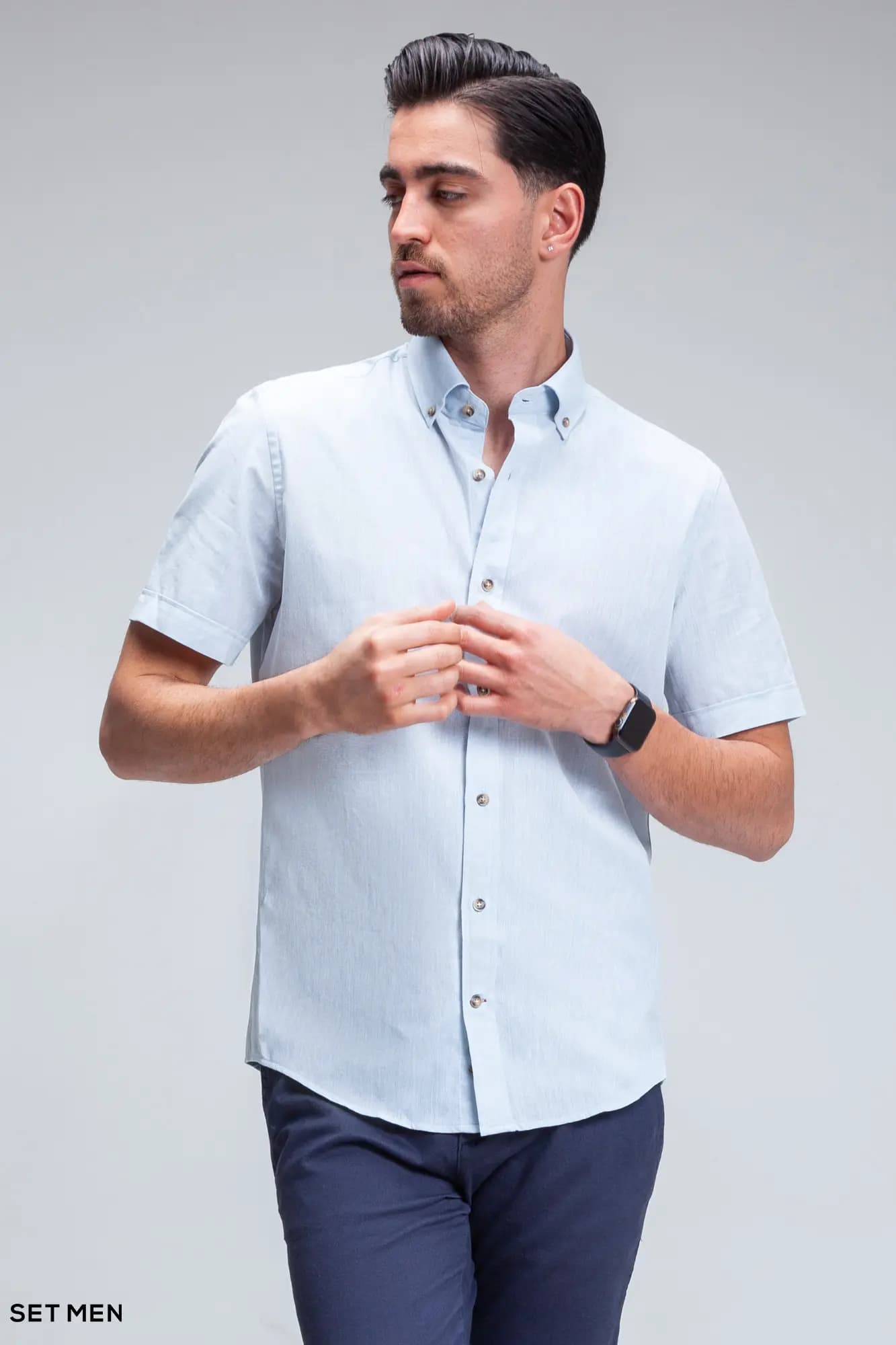 پیراهن مردانه آستین کوتاه لینن