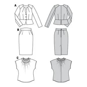 الگوی خیاطی کت دامن و تاپ زنانه بوردا استایل کد 7324 سایز 34 تا 46 متد مولر