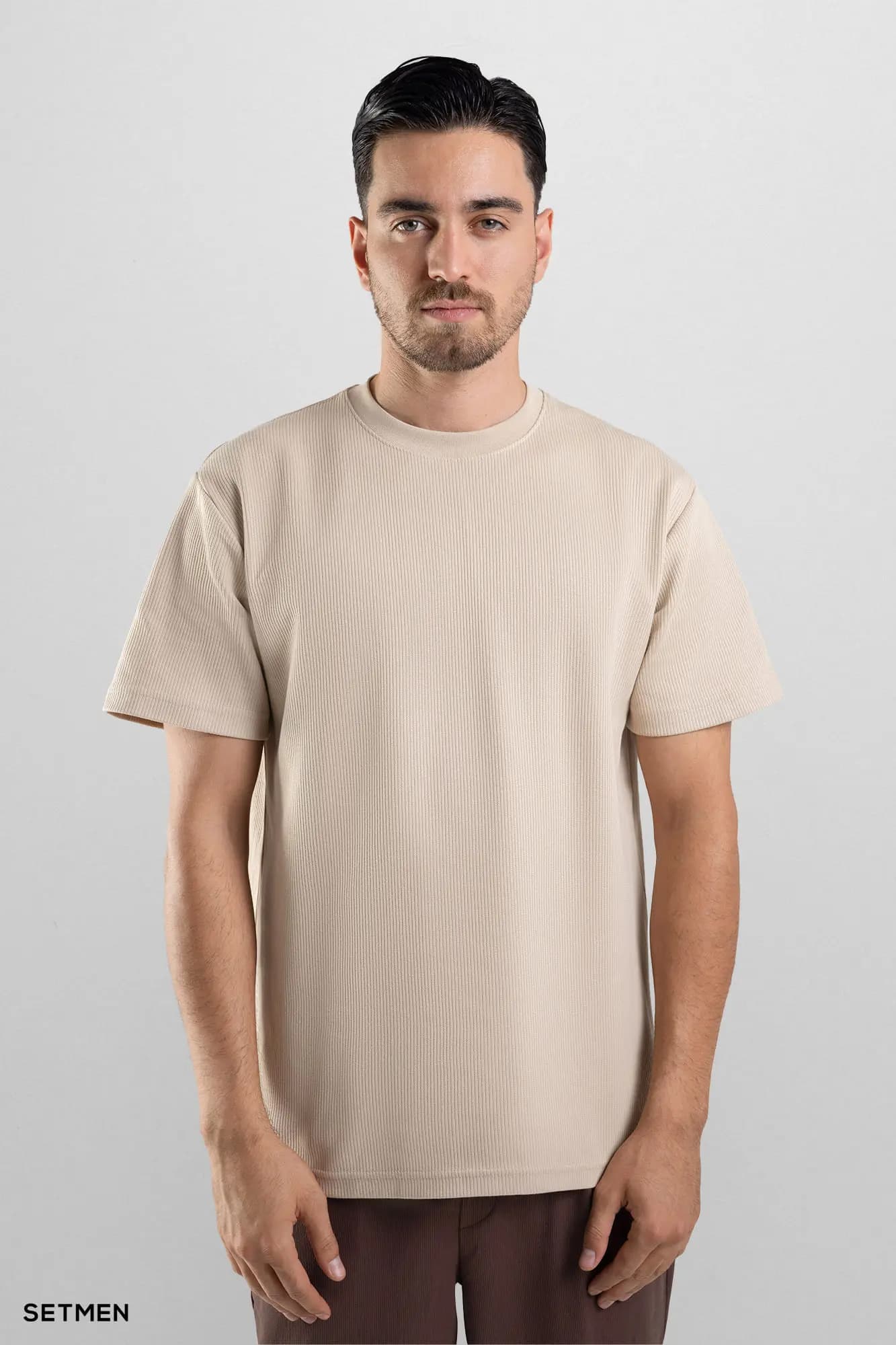 تیشرت مردانه ژاکارد یقه گرد