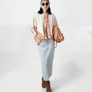 کت زنانه سوزن دوزی کرم