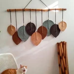 دیوار کوب مکرومه بافی مدل برگ 0078