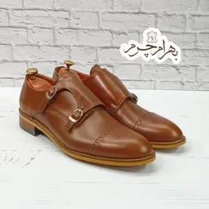 کفش مردانه مجلسی چرم طبیعی مدل آلفردو قهوه ای