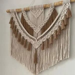 دیوارکوب آویز لاکچری مکرومه بافی طرح دریا