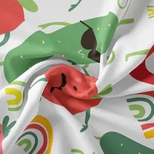 پارچه ملحفه مدل مخمل طرح میوه ها 5011602