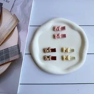 انبری مو بچگانه وارداتی رنگی دو عددی پک دو عددی خارجی طرح پاپیون