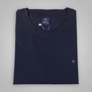 تی شرت یقه گرد رنگ سرمه ای کد 6207