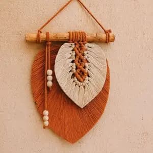 دیوارکوب دو برگ مکرومه بافی دکوراتیو مدل راما