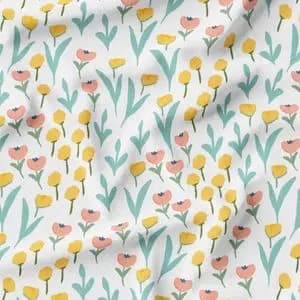 پارچه مخمل طرح گل و برگ کد 5012548