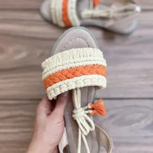 صندل مکرومه مدل گیس بافت