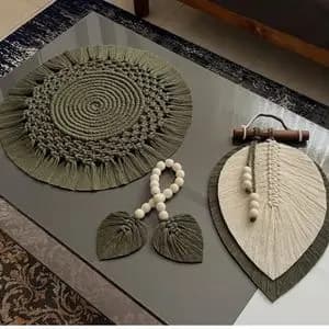 ست مکرومه بافی سه تکه