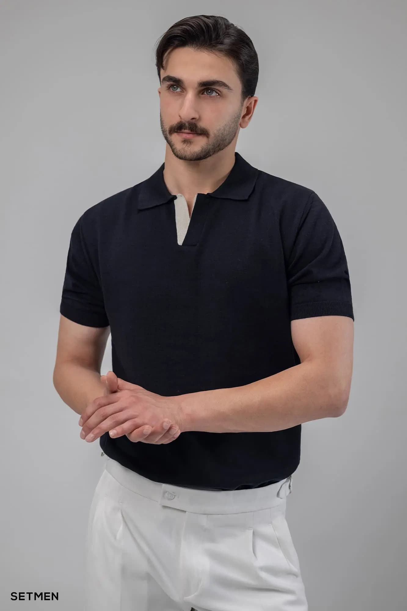 تیشرت یقه هفت بافت اولد مانی