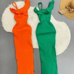 پیراهن رومی سرشونه چین پاپولک