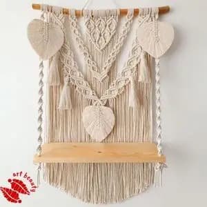 شلف چوبی مکرومه بافی مدل مدرن آرت بیوتی