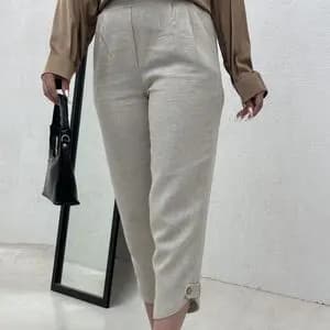 شلوار لینن دمپا دکمه A بانک