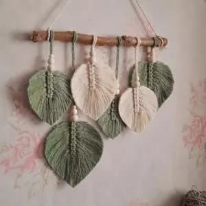 دیوارکوب برگ مکرومه بافی دکوراتیو مدل مریلا