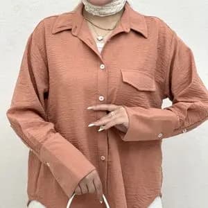 شومیز مانتویی تک جیب بانک