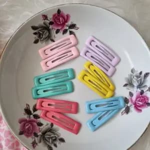 گیره مو تق تقی رنگی شمعی دخترانه بچگانه جفتی پک دو عددی خارجی