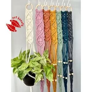 نگهدارنده گلدان مکرومه فانتزی طرح سارن