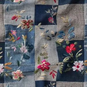 پارچه مخمل روبالشی پارچه باما طرح سه بعدی گل کد 5013895