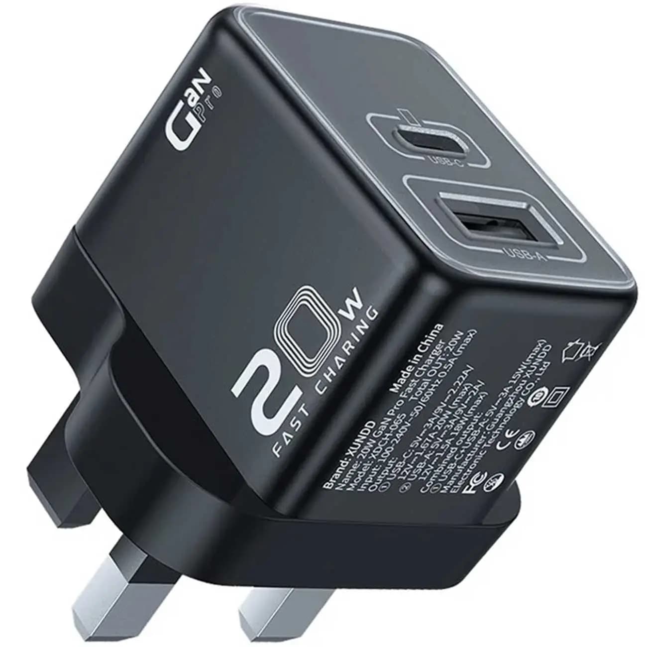 شارژر دیواری تایپ سی و یو اس بی 20 وات یاندو XDCH-065