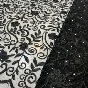 پارچه توری ابریشم و خامه دوزی 2