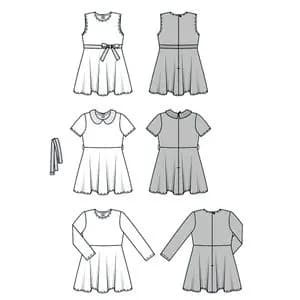 الگو خیاطی پیراهن و سارافن کودک بوردا کیدز کد 9379 سایز 5 تا 10 سال متد مولر