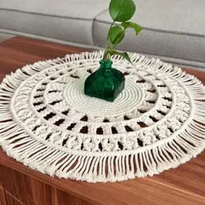 رومیزی مکرومه بافی مدل گرد